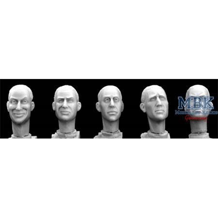 5 different  character Heads