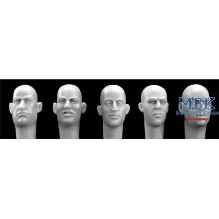 5 different Heads Europen Bald Heads