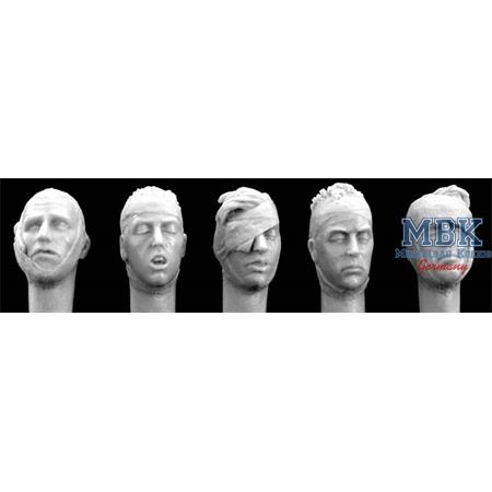 5 different bandaged Heads