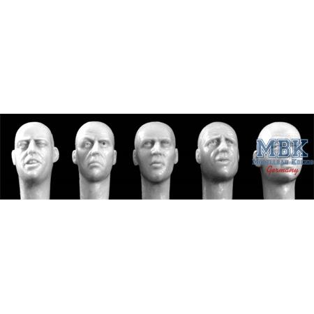 5 different Heads with Europen Faces