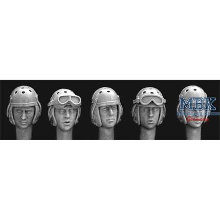5 Heads US WW2 tanker helmet