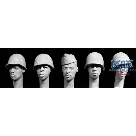 5 Heads Black US Soldiers M1 Helmet - Overseas Cap