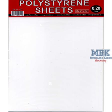 Polystyrene sheets 0,2 mm (220mmx190mm)