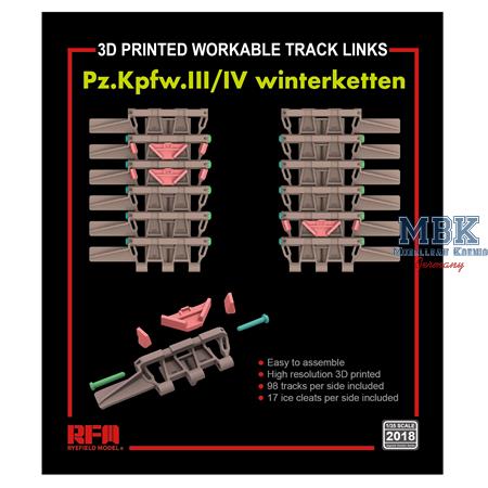 Tracks for Pz. III / IV Winterketten (3D printed)