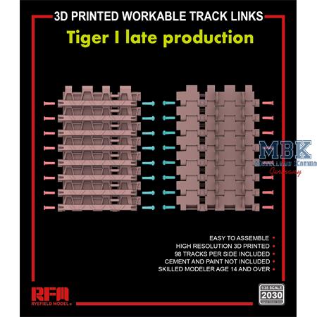 3D printed  Workable track links for Tiger I late