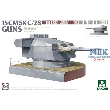 15 cm SK C/28 Bismarck Geschützturm 1:72