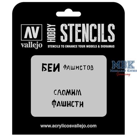 Vallejo Stencils: Soviet Slogans #1 WWII Markings