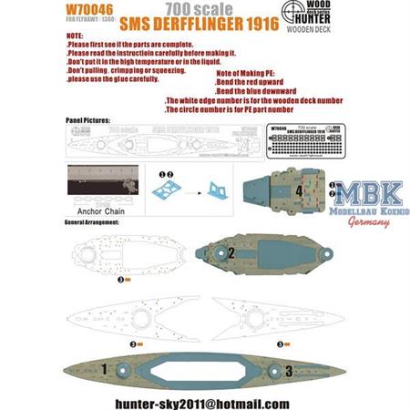 SMS Derfflinger 1916 Holzdeck