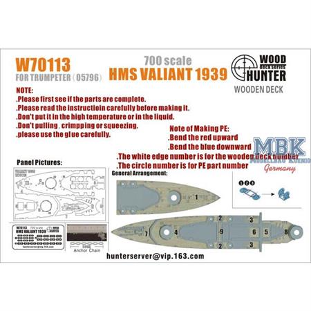 700 SCALE HMS VALIANT 1939 (FOR TRUMPETER 05796)