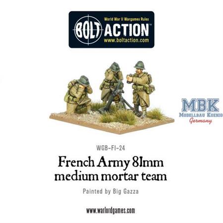 Bolt Action: French Army 81mm medium mortar team