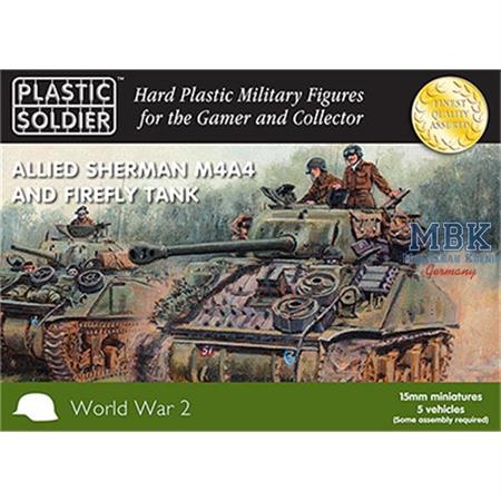 Allied M4A4 and Firefly Sherman Tank 15mm