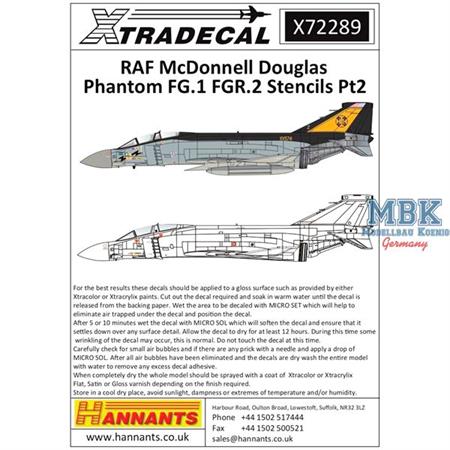 Phantom RAF stencil data Part 2 for grey aircraft
