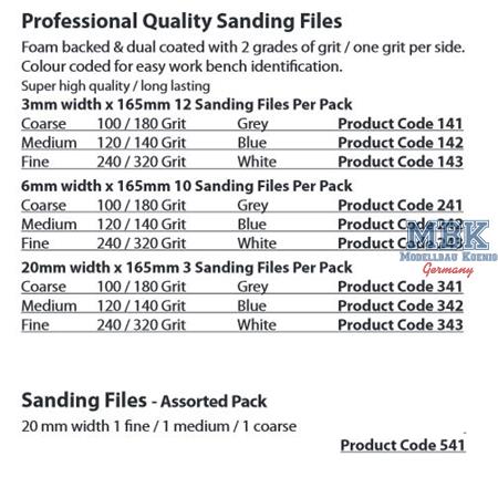 Sanding Files - Medium (120 / 140 Grit)