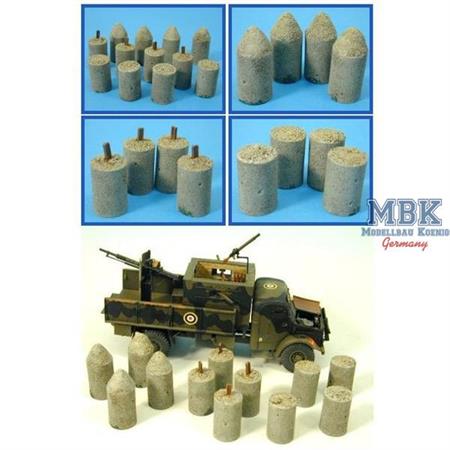 British Anti-Tank Cylinders (3 Types, Qty-4 of eac