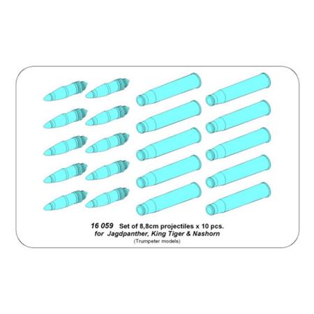 Set of 8,8cm projectiles Nashorn Kingtiger Jagdpan