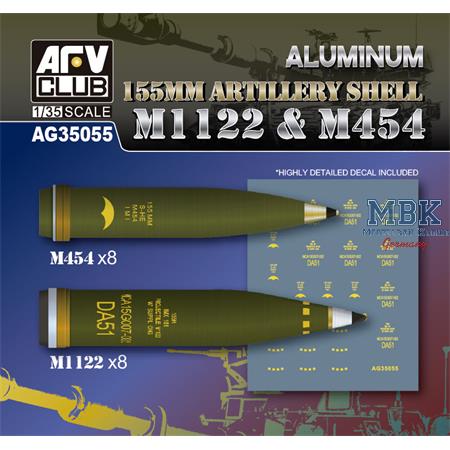 Aluminium 155mm Artillery Shell M1122 & M454
