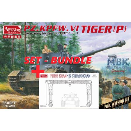TOP-SET PzKpfwg.VI Tiger(P) FULL INT. + Strabokran