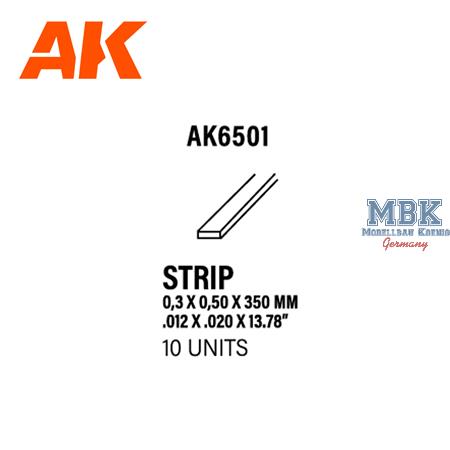 Styrene Strips 0.30 X 0.50 X 350mm (10 units)