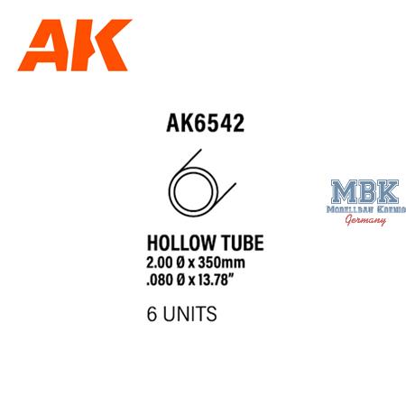 Styrene Hollow Tube 2.00 diameterX350mm (6 units)