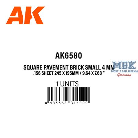 Styrene Square Pavement Brick Sml. 4 x 245 x 195mm