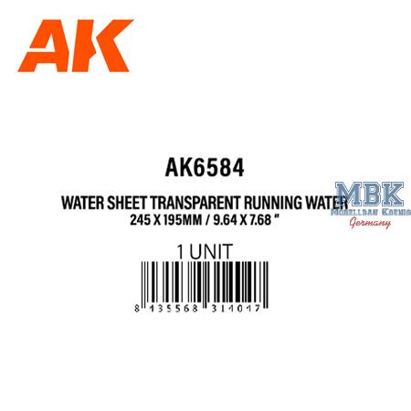 Acrylic Water Sheet Transp.Run. Water 245 x 195mm
