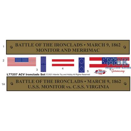 Civil W.Battle of the Ironclads Monitor & Merrimac