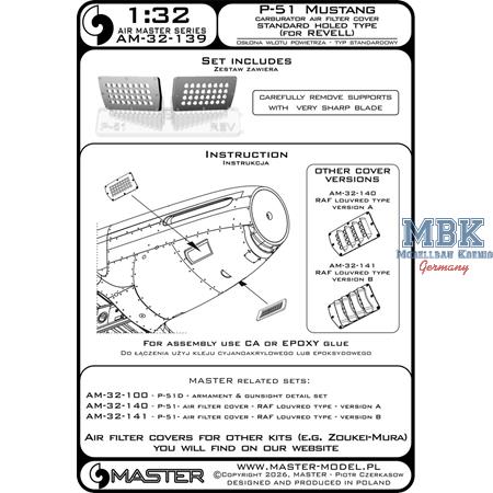 P-51 Mustang carburetor air filter cover standard