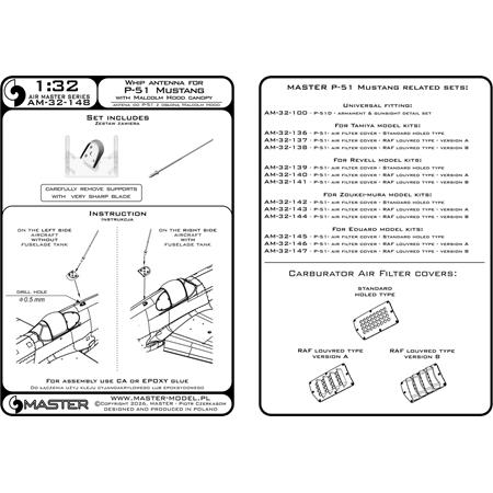 Whip antenna P-51 Mustang w/ Malcolm Hood canopy