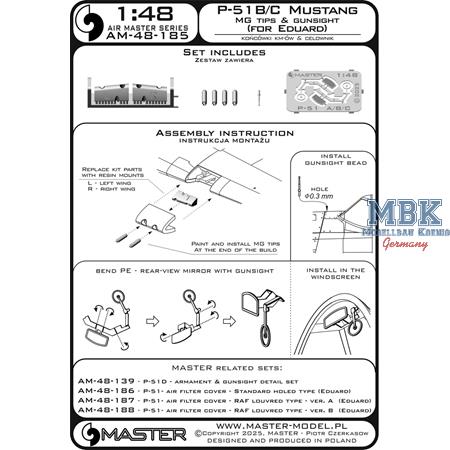 P-51B Mustang  armament & gunsight detail set (ED)