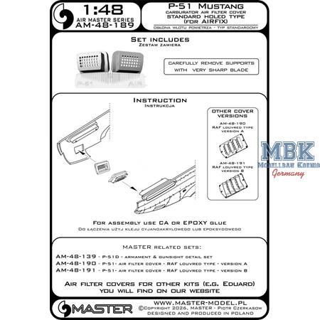P-51 Mustang - carburetor cover - standard type