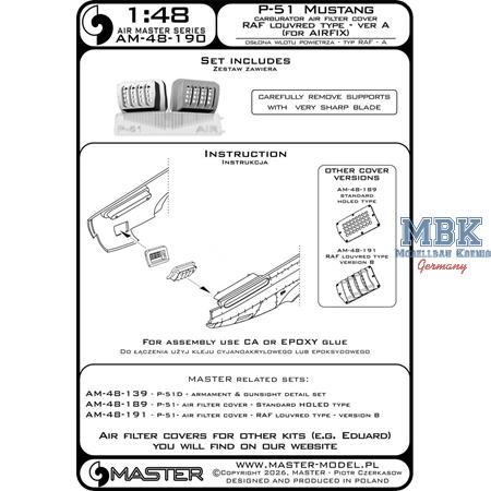 P-51 Mustang - carburetor cover - RAF  type A