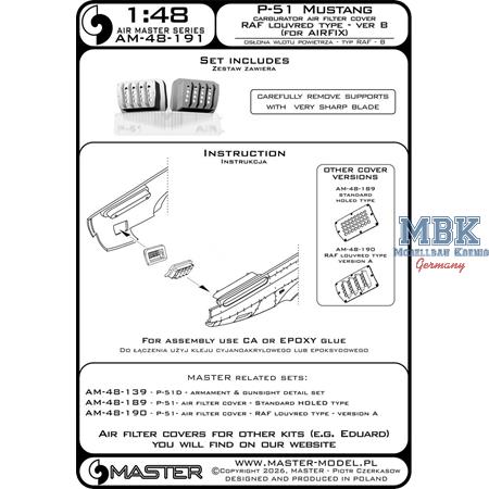 P-51 Mustang - carburetor cover - RAF  type B