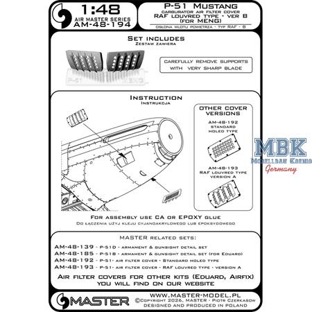 P-51 Mustang - carburetor cover - RAF  type B