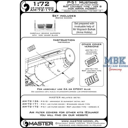P-51 Mustang carburetor cover - RAF Type B (ARMA)