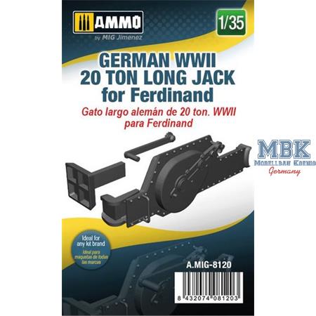 German WWII 20ton Long Jack for Ferdinand 1:35