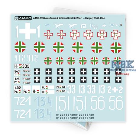 Axis Tanks&Vehicles Decal Set Vol. 1-Hungary 40-44