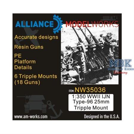WWII IJN Type-96 25mm Triple Mount (6Triple Mounts