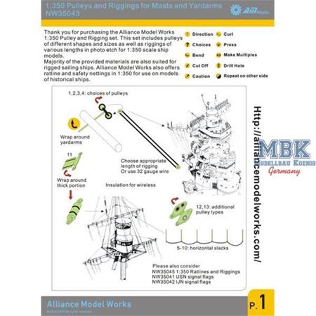 Pulleys and Riggings for Masts and Yardarms