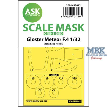 Gloster Meteor F.4 one-sided mask for HK Models