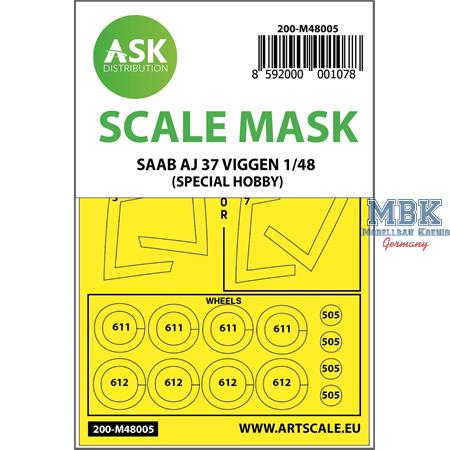 SAAB AJ 37 Viggen double-sided painting mask f. SH