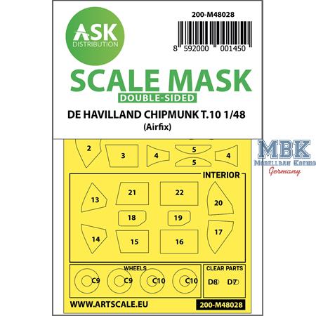 DH Chipmunk T.10 double-sided painting mask Airfix