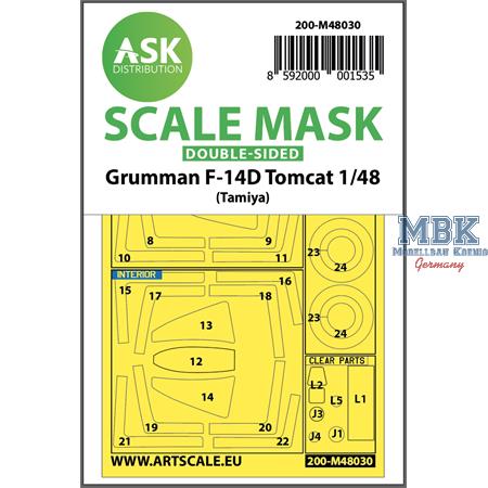 F-14D double-sided painting mask for Tamiya
