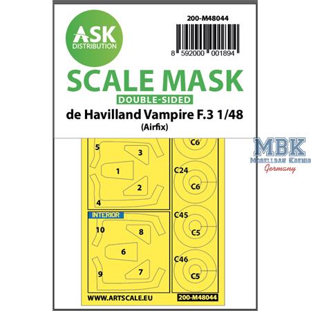 DH Vampire F.3 double-sided painting mask f.Airfix