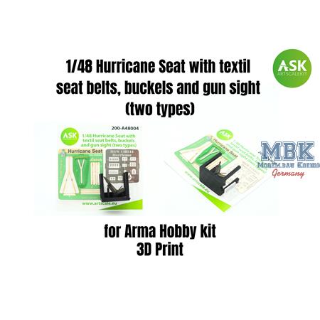 Hurricane Seat w/seat belts, buckels a. gun sights