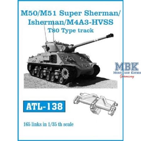 M50/M51 Super Sherman, M4A3-HVSS T-80 type tracks