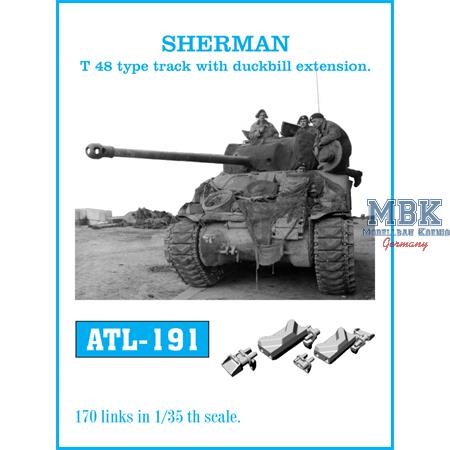 SHERMAN T-48 type tracks with duckbill extension