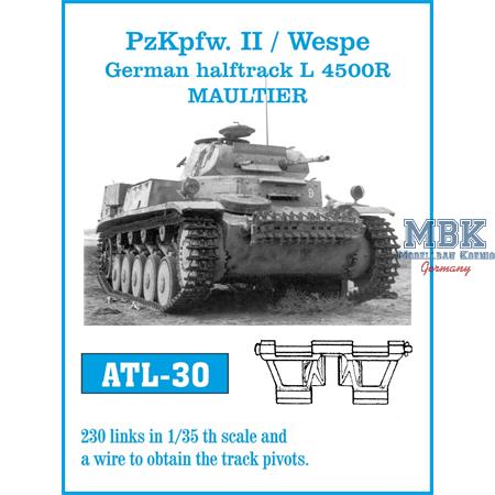 Panzer II, Wespe, L 4500R Maultier tracks