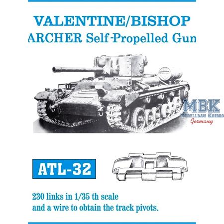 Valentine, Bishop, Archer SPG tracks