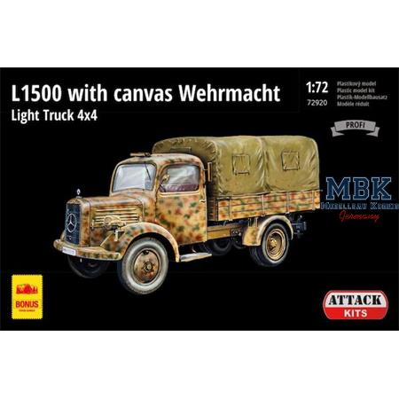 Mercedes L1500 w/ Canvas 4x4 light Truck    1/72
