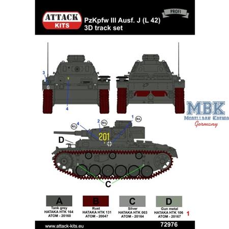 Pz.Kpfw. III Ausf. J  L/42 w/ 3D track set - Profi